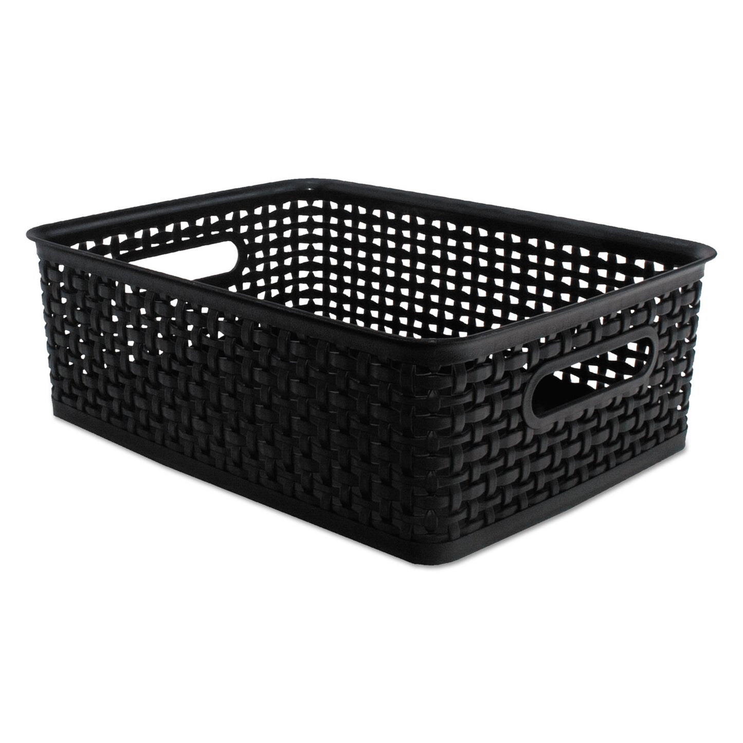 Advantus Weave Bins, 14.25 x 10.25 x 4.75, Black, 2/Pack (40327)