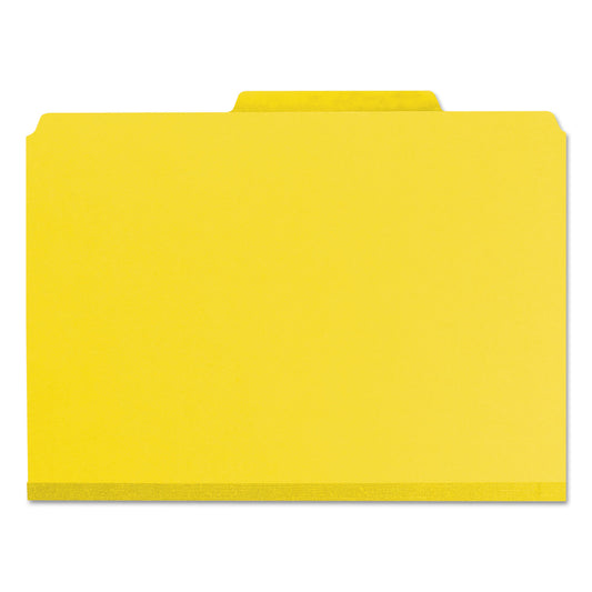 Smead Expanding Recycled Heavy Pressboard Folders, 1/3-Cut Tabs: Assorted, Letter Size, 1" Expansion, Yellow, 25/Box (21562)