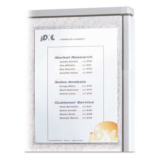 C-Line Cubicle Keepers Hook and Loop-Backed Display, 9.2 x 11.41, Velcro Mount, Clear, 25/Pack (38991)