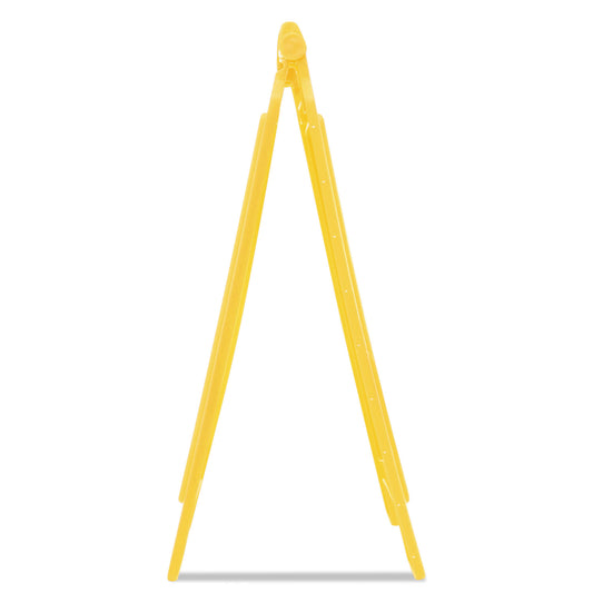 Rubbermaid Commercial Multilingual "Caution" Floor Sign, 11 x 12 x 25, Bright Yellow (611200YW)