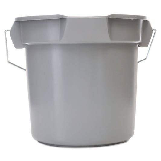 Rubbermaid Commercial 14 Quart Round Utility Bucket, Plastic, Gray, 12" dia (261400GY)