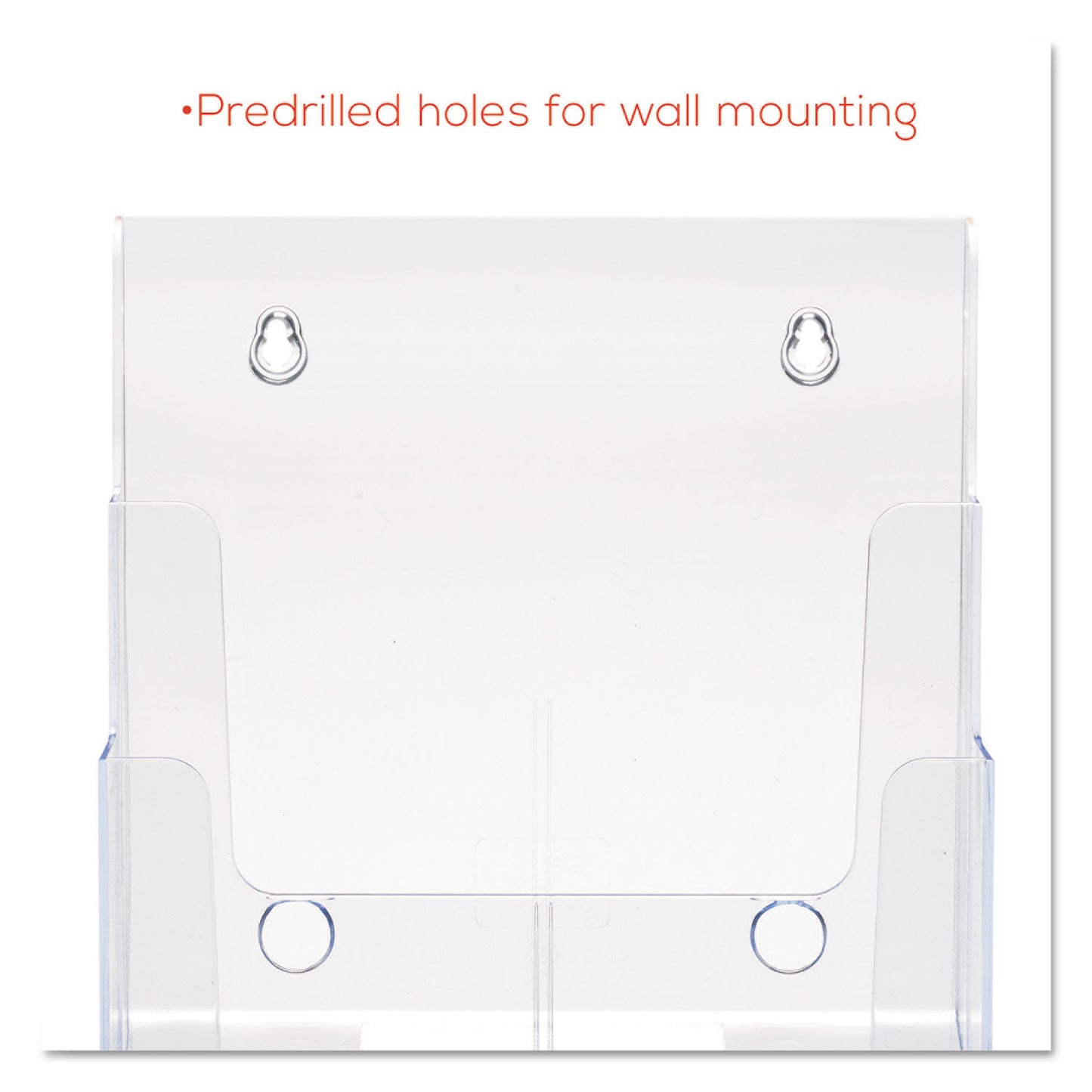 Deflecto 3-Compartment DocuHolder, Magazine Size, 9.5w x 6.25d x 12.63, Clear (77301)