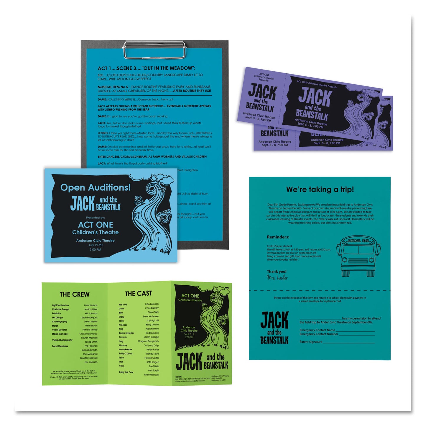 Astrobrights Color Paper - "Cool" Assortment, 24 lb Bond Weight, 8.5 x 11, Assorted Cool Colors, 500/Ream (20274)