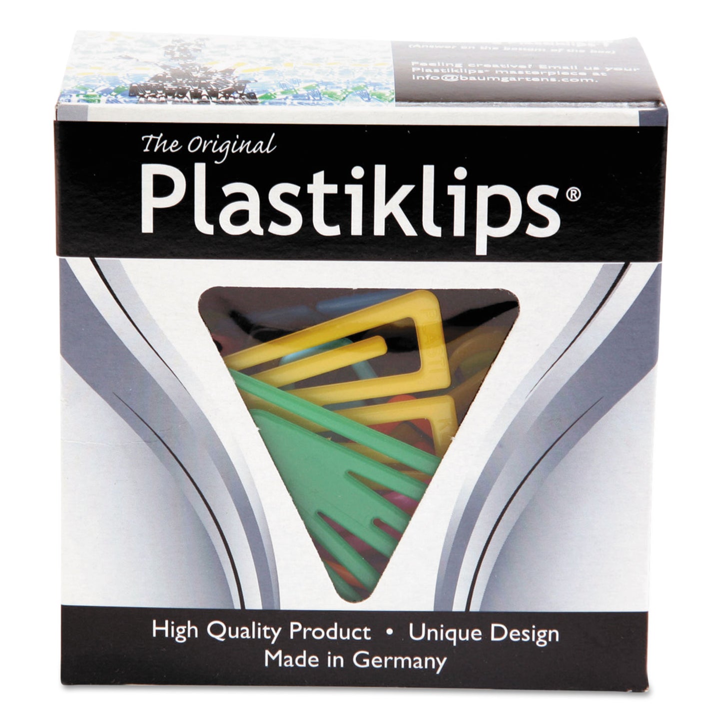 Baumgartens Plastiklips Paper Clips, Extra Large, Smooth, Assorted Colors, 50/Box (LP1700)