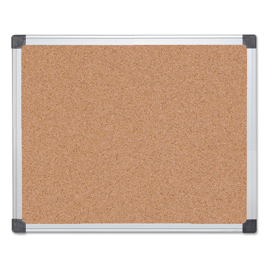 MasterVision Value Cork Bulletin Board with Aluminum Frame, 24 x 36, Tan Surface, Silver Aluminum Frame (CA031170)