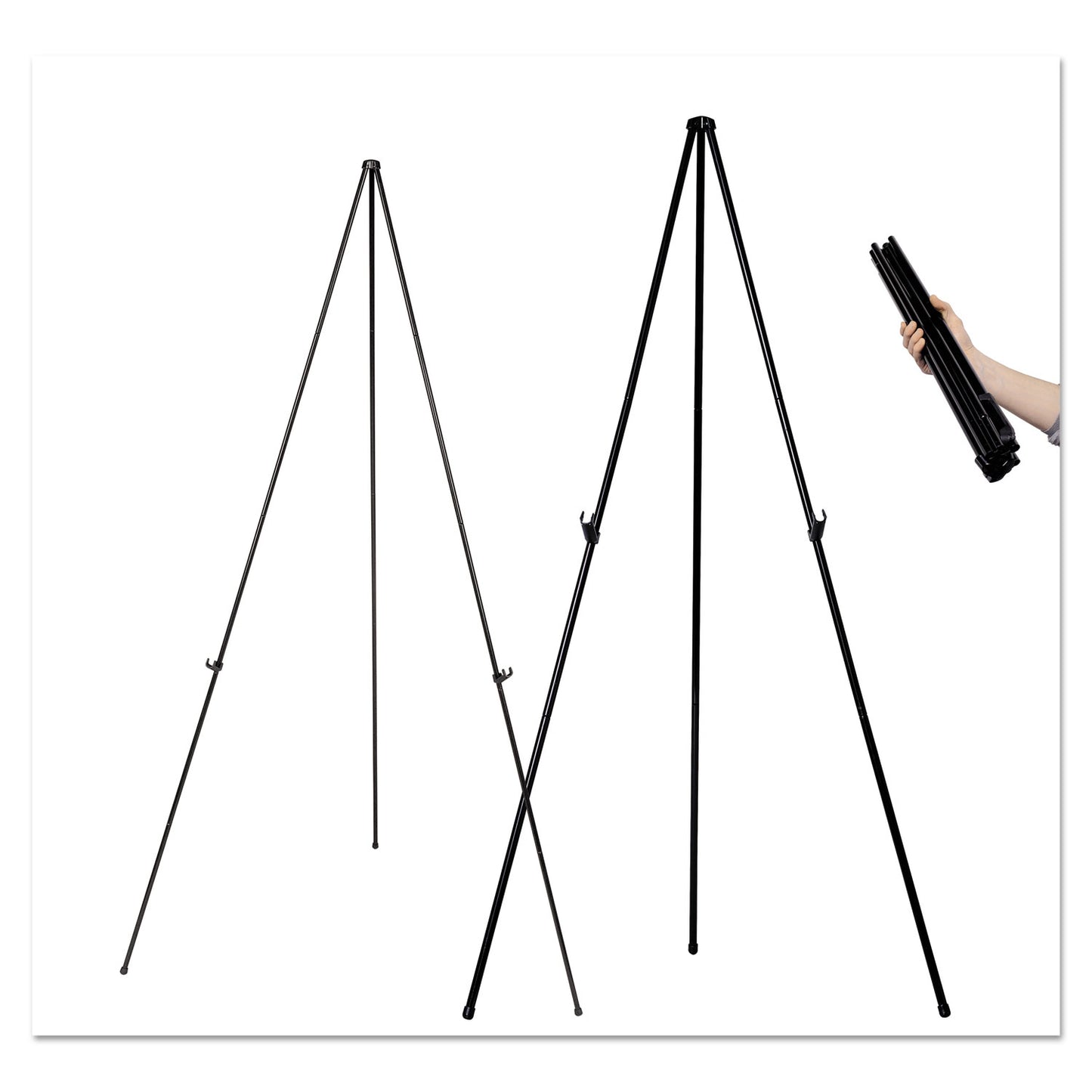 MasterVision Instant Easel, 61.5" High, Black, Steel, Lightweight (FLX04201MV)