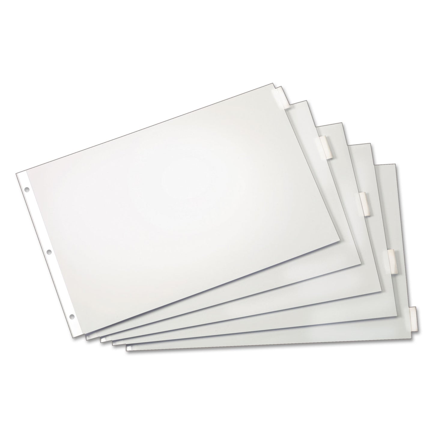 Cardinal Paper Insertable Dividers, 5-Tab, 11 x 17, White, Clear Tabs, 1 Set (84812)