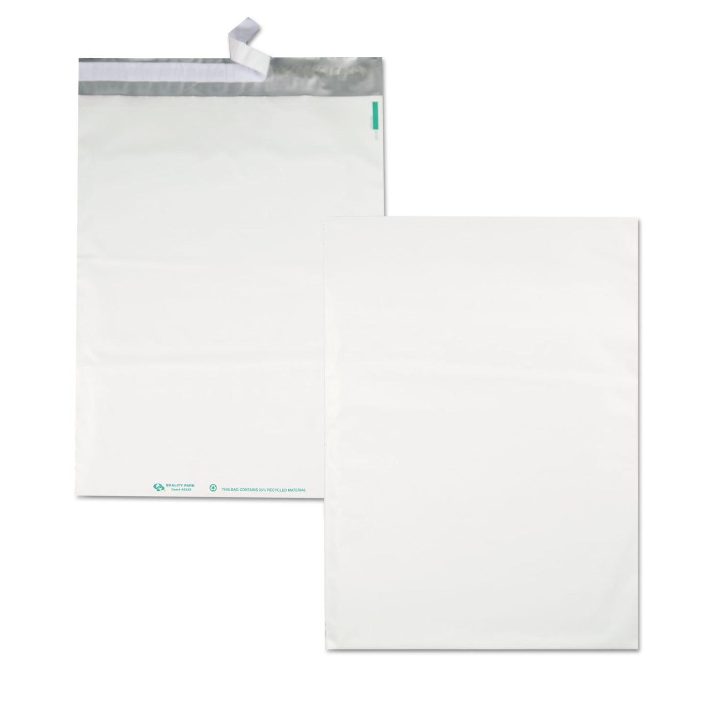 Quality Park Redi-Strip Poly Mailer, #6, Square Flap, Redi-Strip Adhesive Closure, 14 x 19, White, 100/Pack (45235)