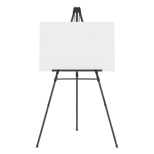 Quartet Aluminum Heavy-Duty Display Easel, 38" to 66" High, Aluminum, Black (56E)