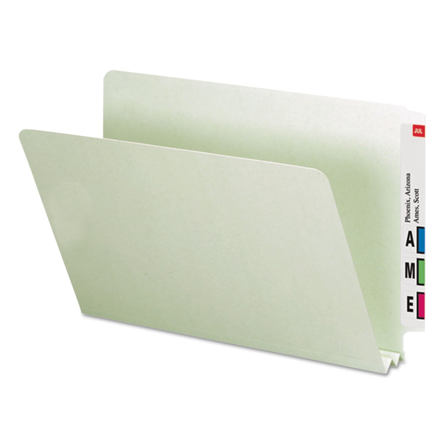 Smead Extra-Heavy Recycled Pressboard End Tab Folders, Straight Tabs, Legal Size, 2" Expansion, Gray-Green, 25/Box (29210)