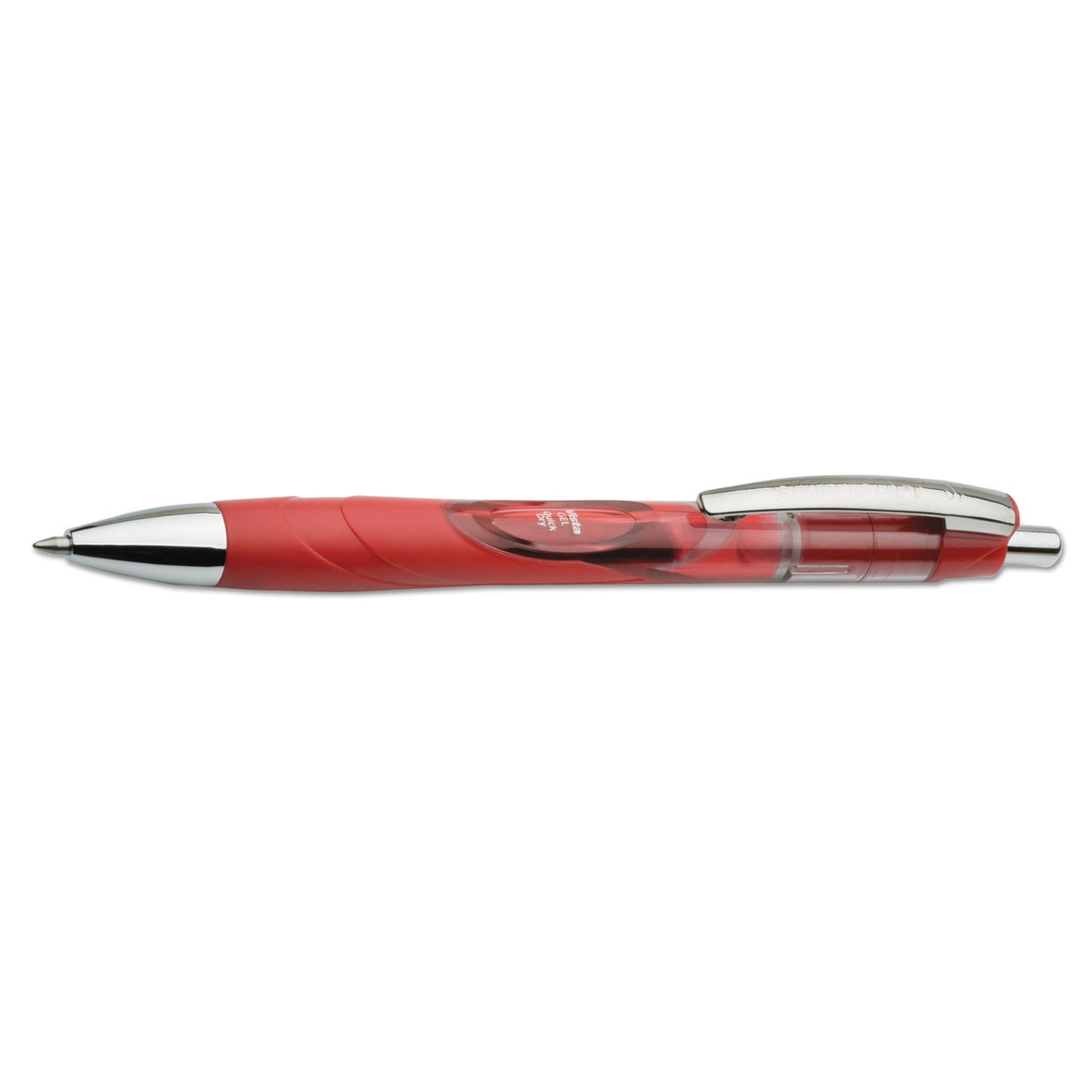 AbilityOne 7520015646054, SKILCRAFT VISTA Gel Pen, Retractable, Medium 0.7 mm, Red Ink, Red/Clear Barrel, Dozen