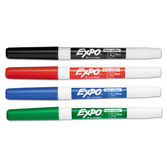 EXPO Low-Odor Dry Erase Marker Office Value Pack, Fine Bullet Tip, Assorted Colors, 36/Pack (2003893)
