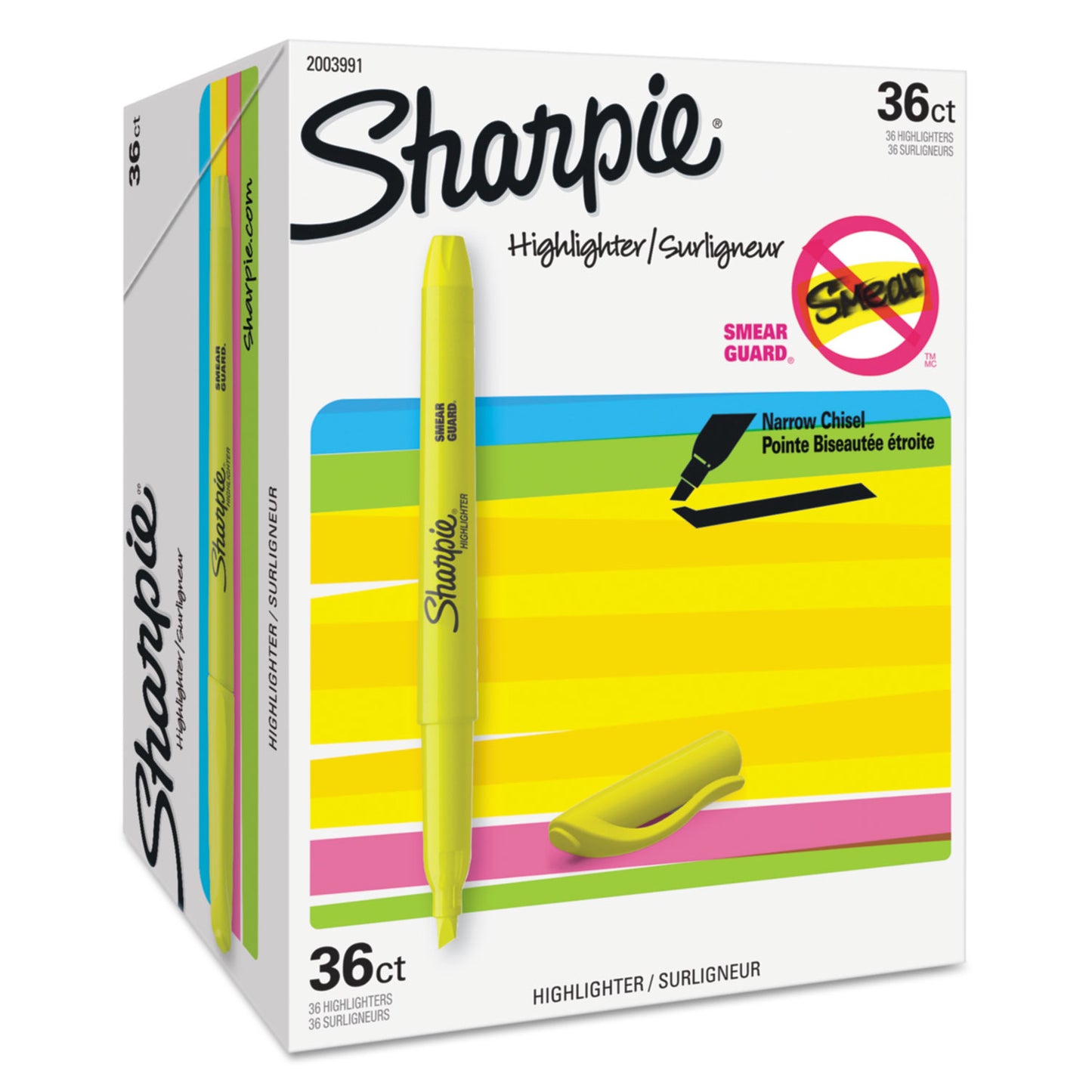 Sharpie Pocket Style Highlighter Value Pack, Yellow Ink, Chisel Tip, Yellow Barrel, 36/Pack (2003991)