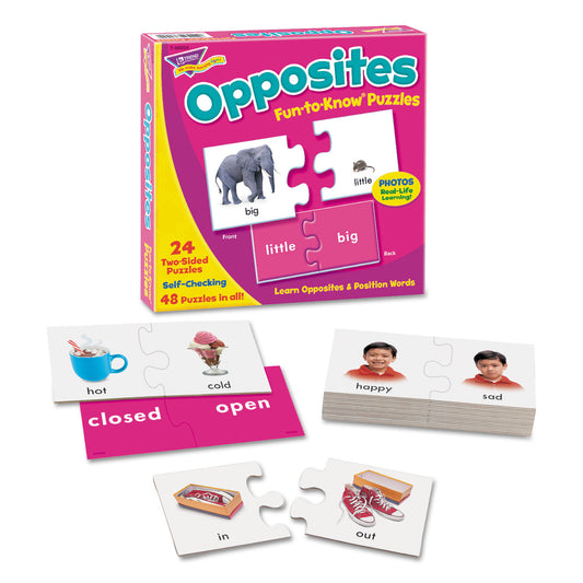 TREND Fun to Know Puzzles, Opposites, Ages 3 and Up, 24 Puzzles (T36004)