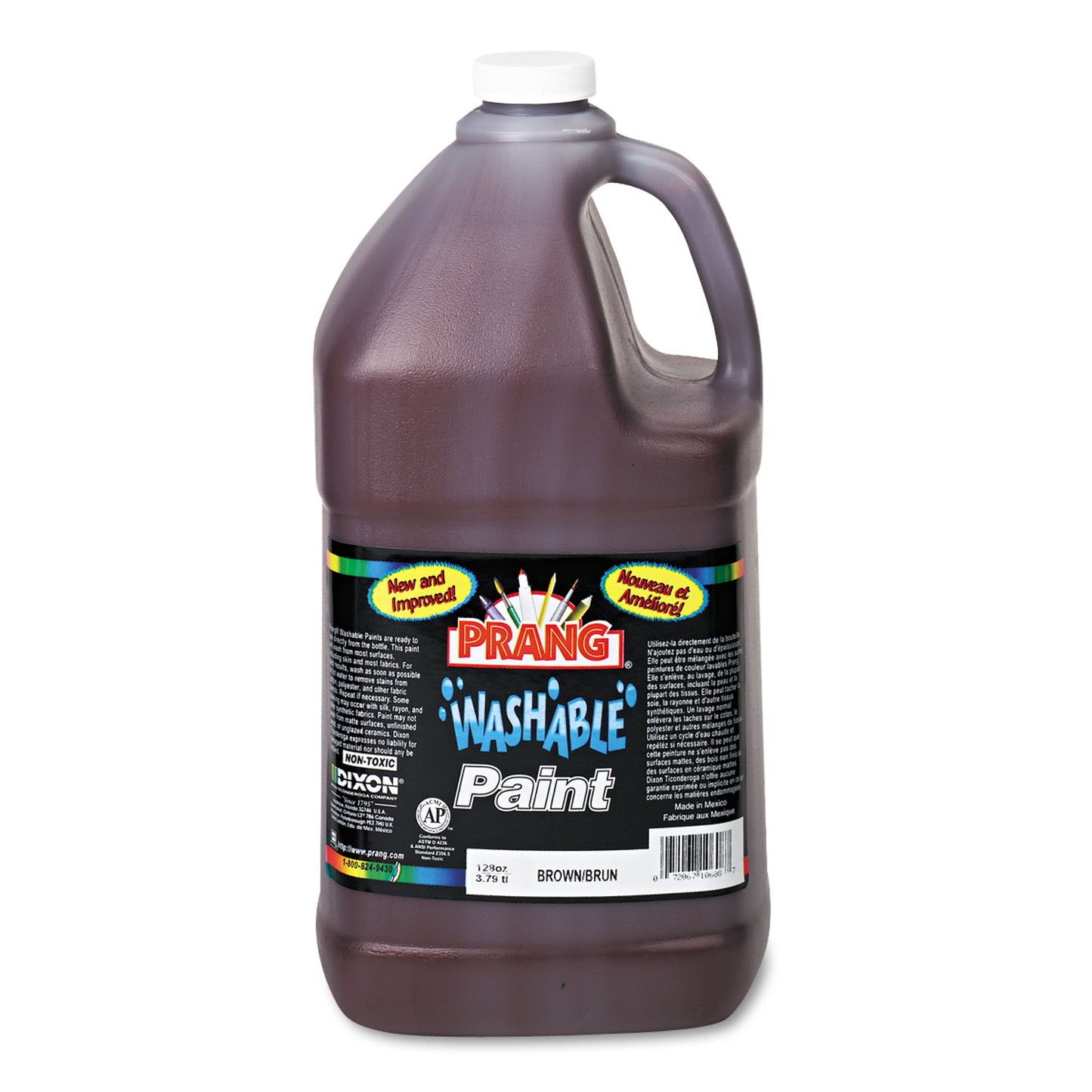 Prang Washable Paint, Brown, 1 gal Bottle (10608)