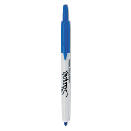 Sharpie Retractable Permanent Marker, Fine Bullet Tip, Blue (32703)