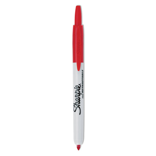 Sharpie Retractable Permanent Marker, Fine Bullet Tip, Red (32702)