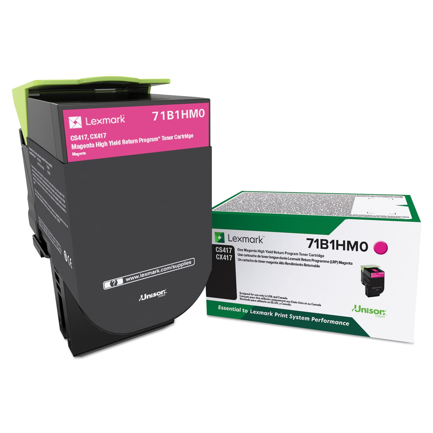 Lexmark 71B1HM0 Unison High-Yield Toner, 3,500 Page-Yield, Magenta