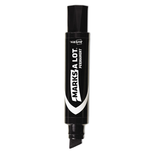 Avery MARKS A LOT Extra-Large Desk-Style Permanent Marker, Extra-Broad Chisel Tip, Black (24148)