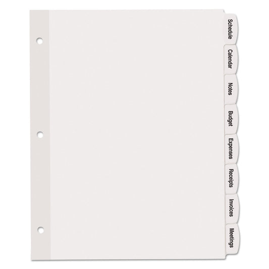Avery Big Tab Printable White Label Tab Dividers, 8-Tab, 11 x 8.5, White, 20 Sets (14435)