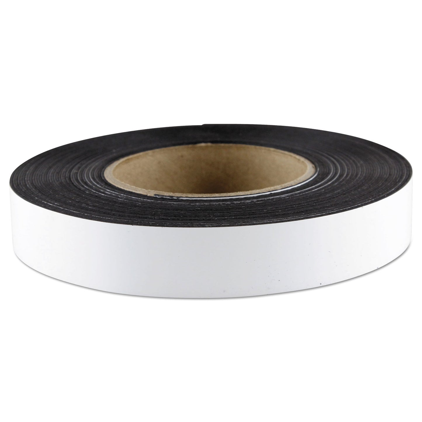 Zeus Dry Erase Magnetic Label Tape, 1" x 50 ft, White (66151)
