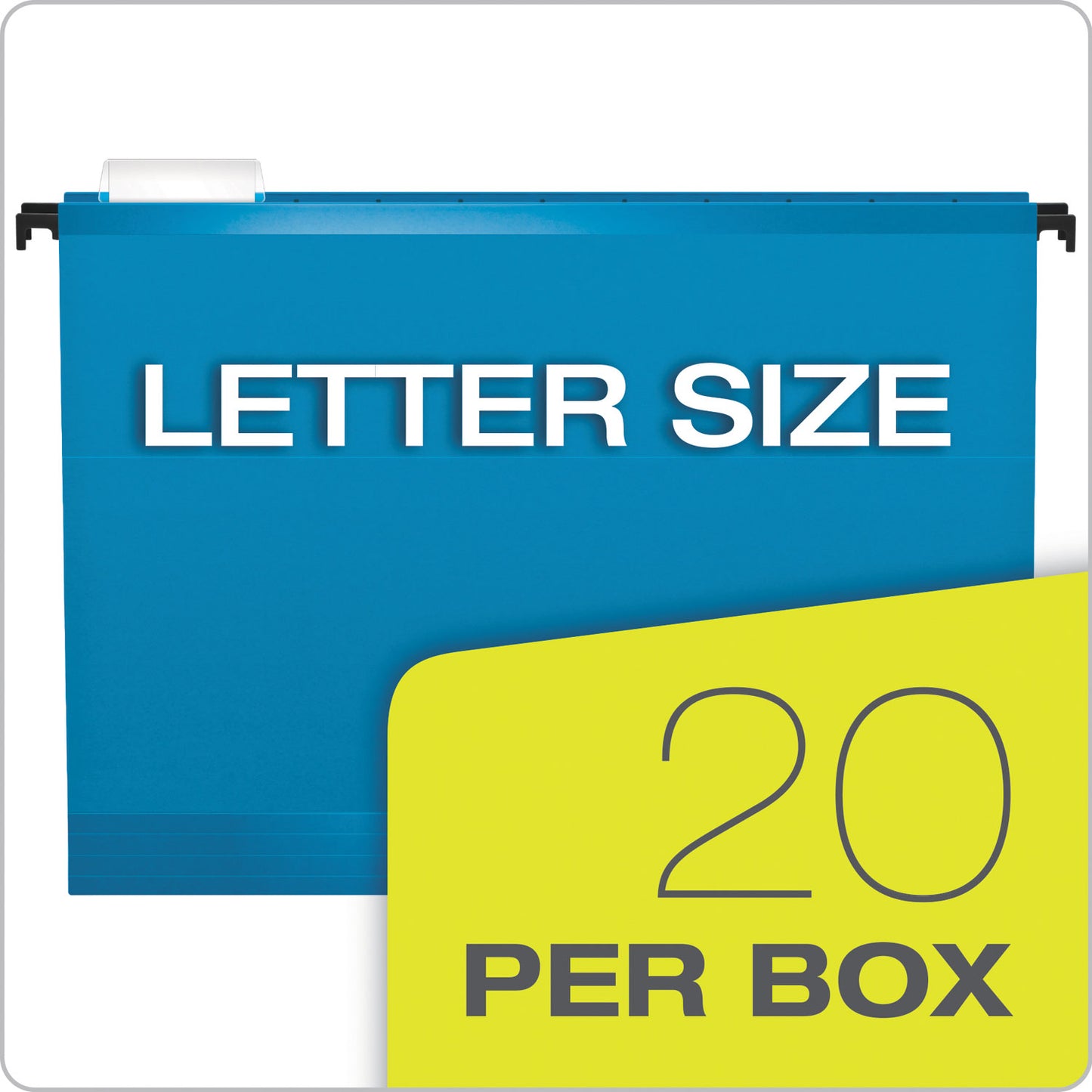 Pendaflex Extra-Capacity SureHook Hanging Folders, 2" Capacity, Letter Size, 1/5-Cut Tabs, Assorted Colors, 20/Box (6152X2ASST)