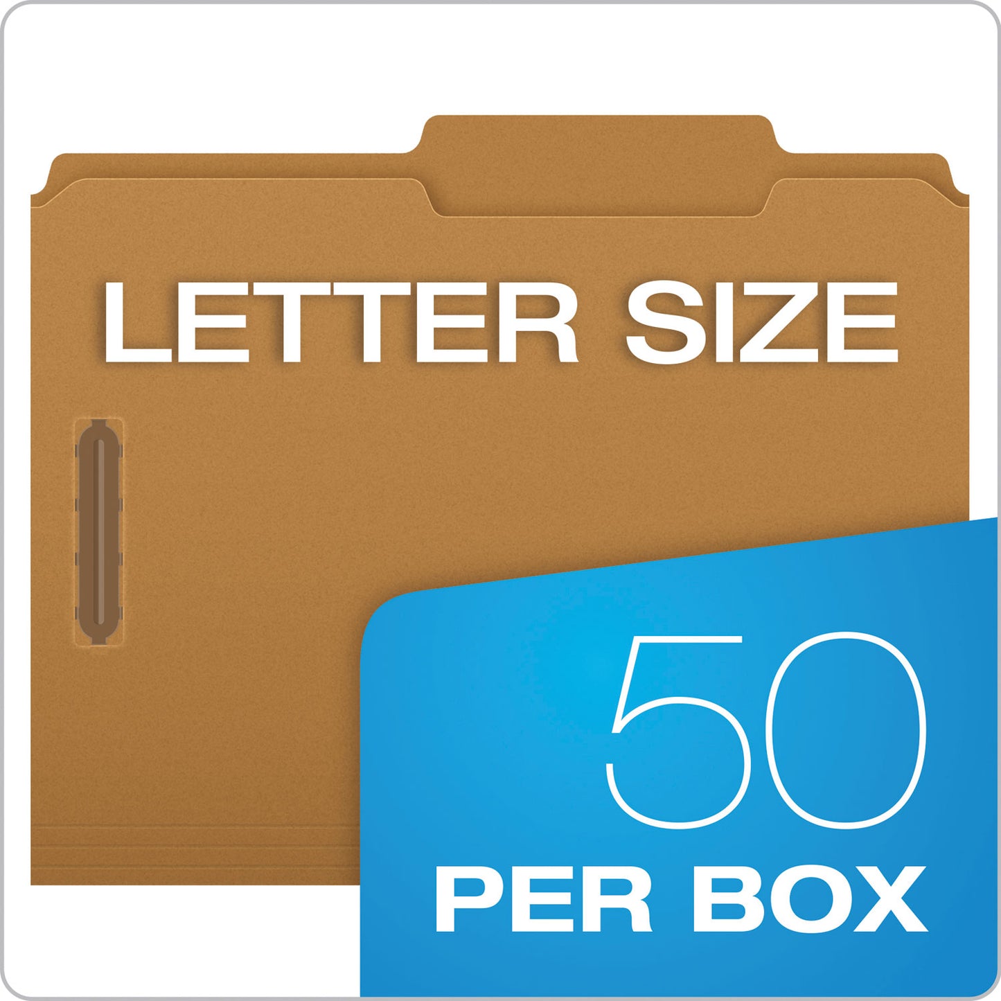 Pendaflex Kraft Fastener Folders, 2/5-Cut Tabs, 2 Fasteners, Letter Size, Kraft Exterior, 50/Box (FK213)