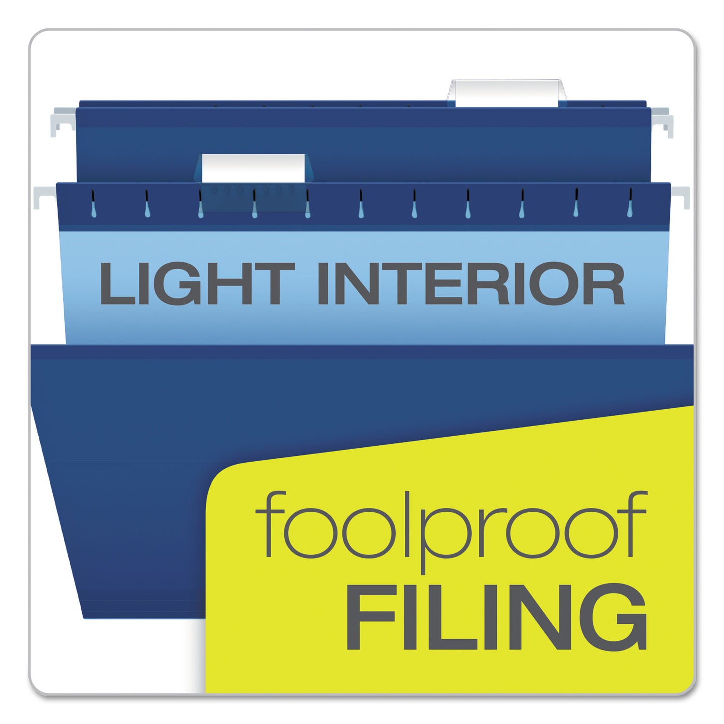 Pendaflex Colored Reinforced Hanging Folders, Legal Size, 1/5-Cut Tabs, Navy, 25/Box (415315NAV)