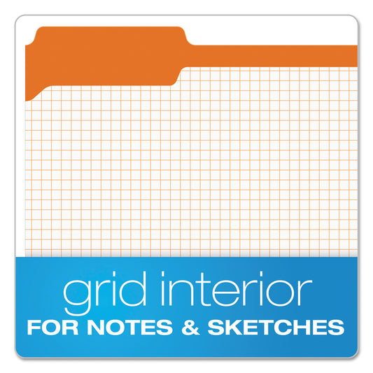 Pendaflex Double-Ply Reinforced Top Tab Colored File Folders, 1/3-Cut Tabs: Assorted, Letter Size, 0.75" Expansion, Orange, 100/Box (R15213ORA)