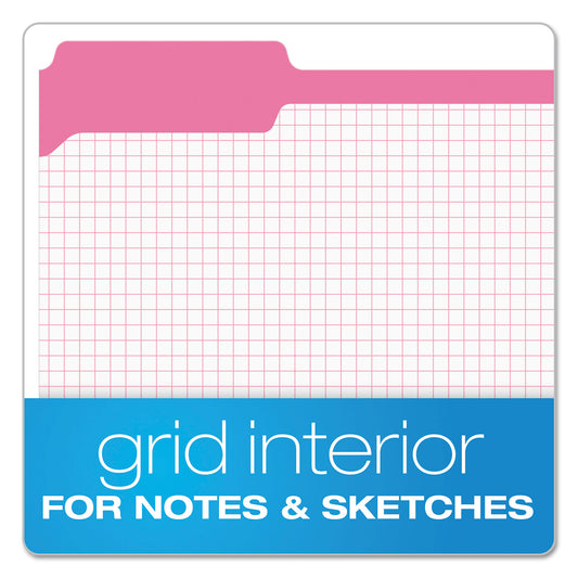 Pendaflex Double-Ply Reinforced Top Tab Colored File Folders, 1/3-Cut Tabs: Assorted, Letter Size, 0.75" Expansion, Pink, 100/Box (R15213PIN)