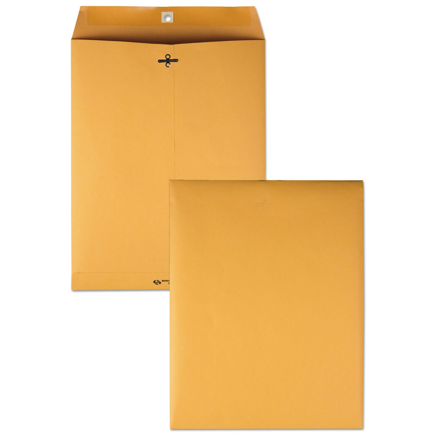 Quality Park Clasp Envelope, 28 lb Bond Weight Kraft, #97, Square Flap, Clasp/Gummed Closure, 10 x 13, Brown Kraft, 100/Box (37897)