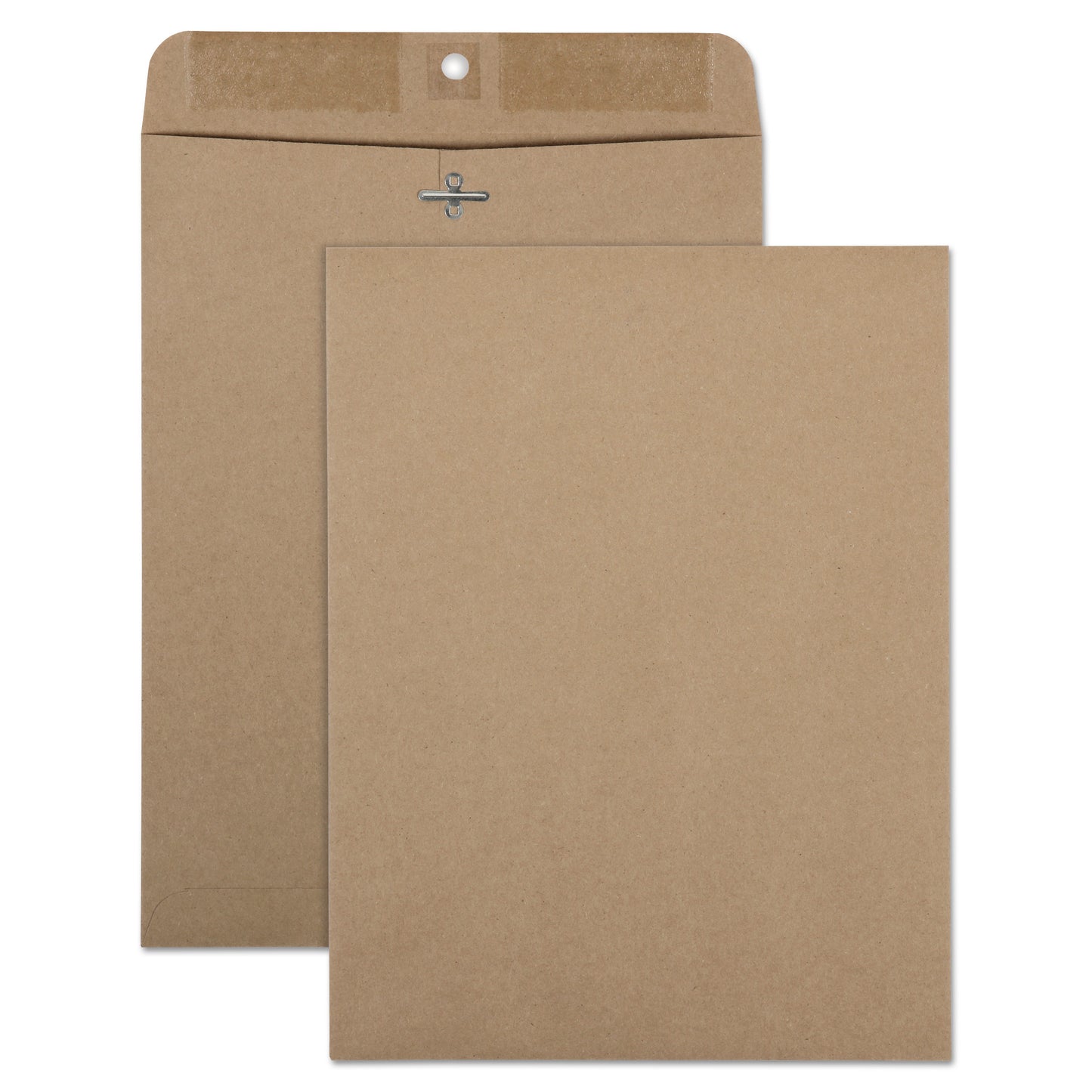 Quality Park Recycled Brown Kraft Clasp Envelope, #90, Square Flap, Clasp/Gummed Closure, 9 x 12, Brown Kraft, 100/Box (38711)