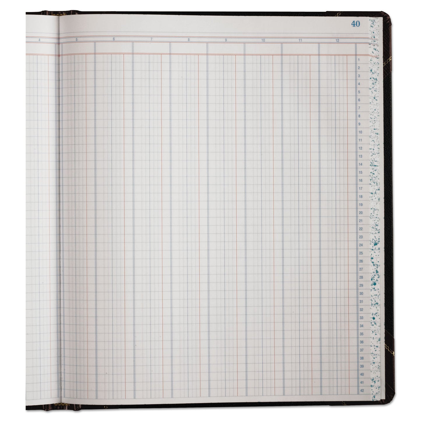 Pease Extra-Durable Bound Book, Double-Page 12-Column Accounting, Black/Maroon/Gold Cover, 11.94 x 9.78 Sheets, 150 Sheets/Book (1602121512)