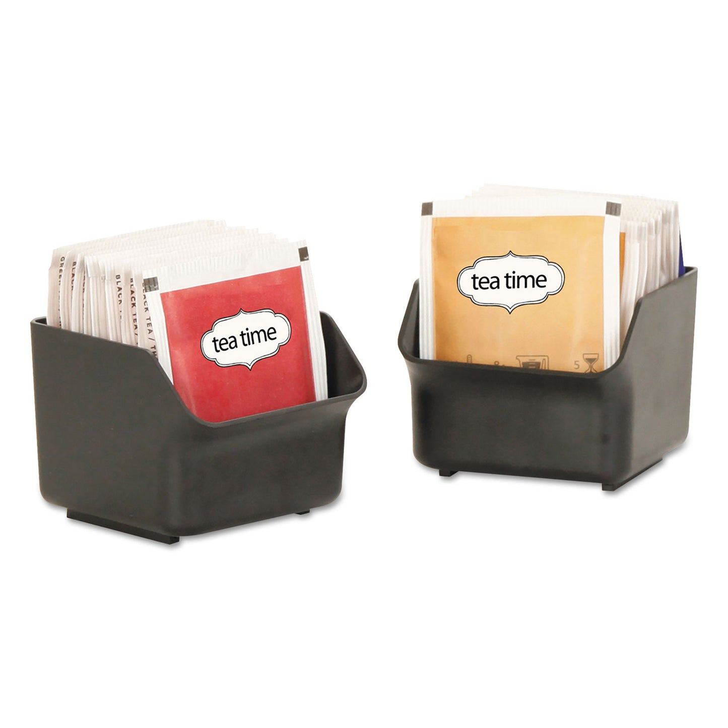 Mind Reader Baggy Nine-Drawer Tea Bag and Accessory Holder, 10.24 x 4.33 x 13.11, Black (TBORGBLK)