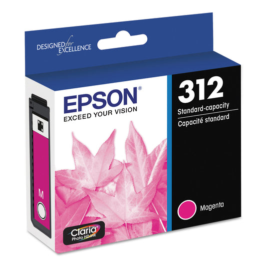 Epson T312320-S (312XL) Claria Ink, 360 Page-Yield, Magenta
