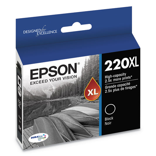 Epson T220XL120-S (220XL) DURABrite Ultra High-Yield Ink, 450 Page-Yield, Black