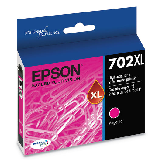 Epson T702XL320-S (702XL) DURABrite Ultra High-Yield Ink, 950 Page-Yield, Magenta