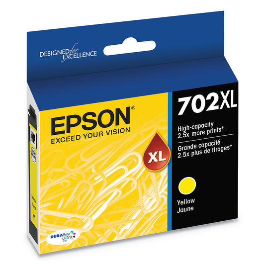 Epson T702XL420-S (702XL) DURABrite Ultra High-Yield Ink, 950 Page-Yield, Yellow