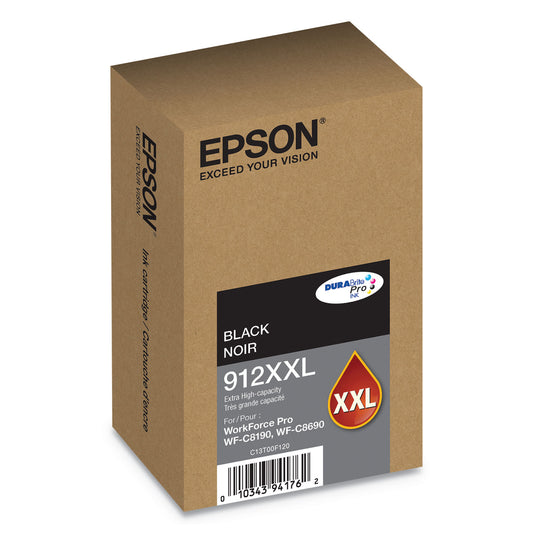 Epson T912XXL120 (912XXL) DURABrite Pro Extra High-Yield Ink, 11500 Page-Yield, Black
