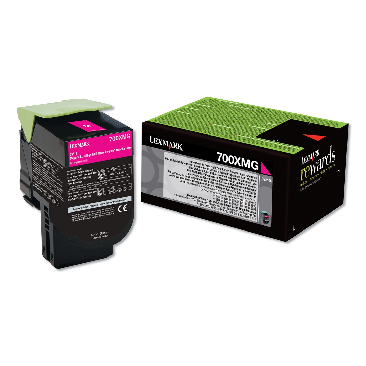 Lexmark 70C0XMG Return Program Extra High-Yield Toner, 4,000 Page-Yield, Magenta, TAA Compliant