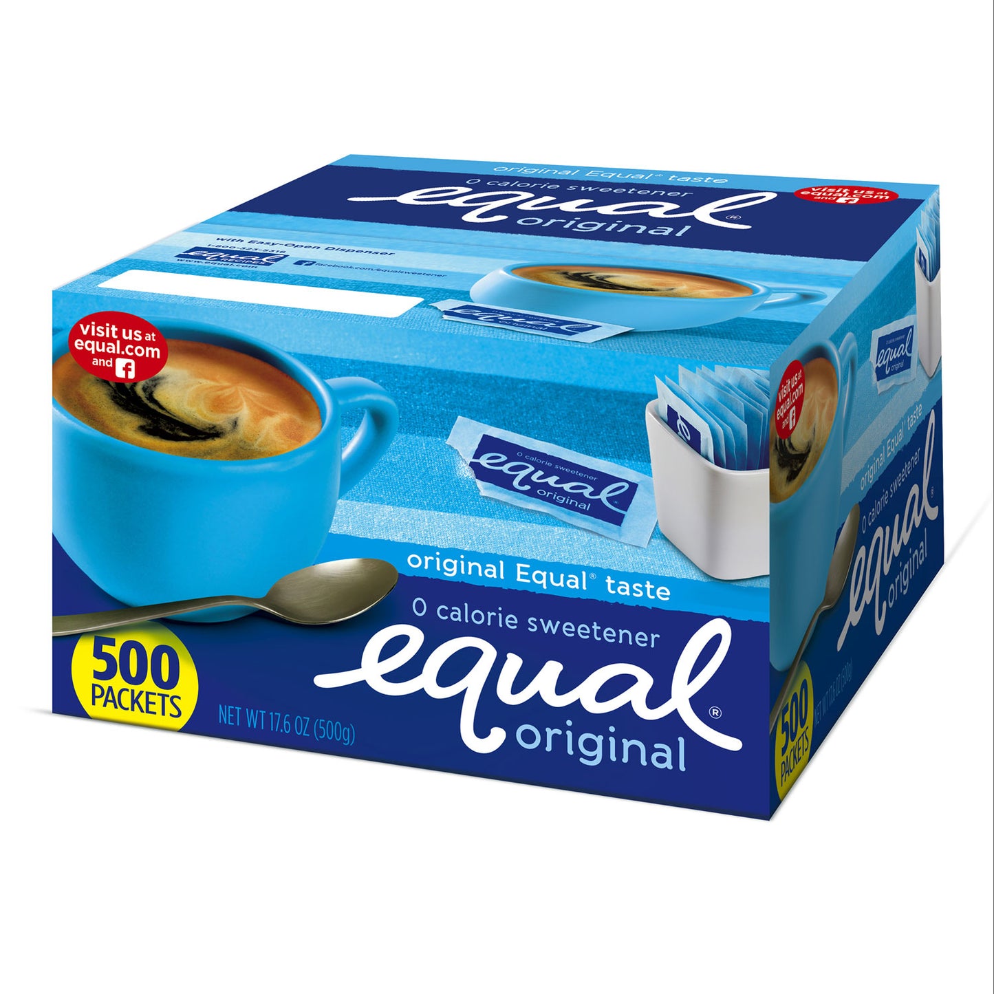 Equal Zero Calorie Sweetener, 0.035 oz Packets, 500/Box (20008699)