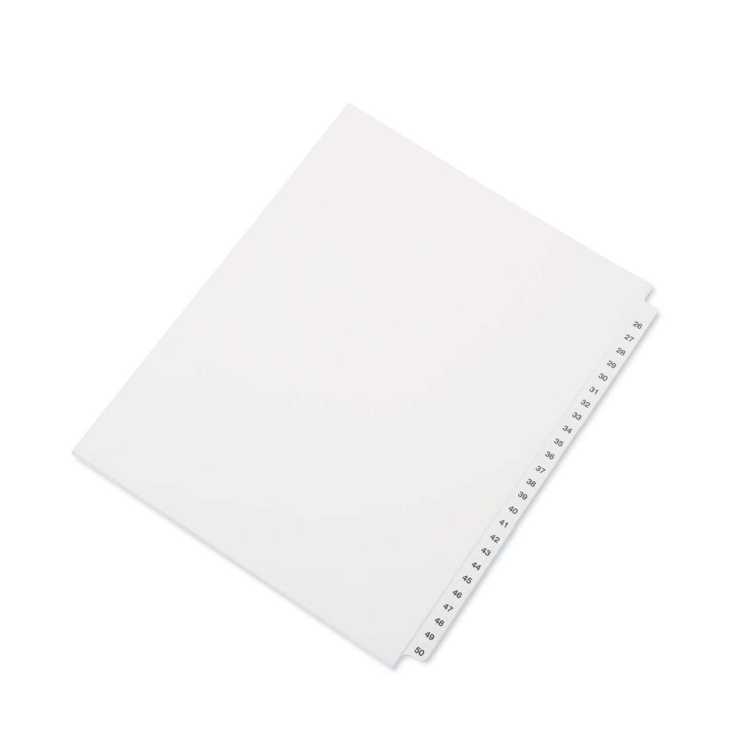 AbilityOne 7530014072248, SKILCRAFT Table of Contents Indexes, Avery Style, 26-Tab, 26 to 50, 14 x 8.5, White, 1 Set