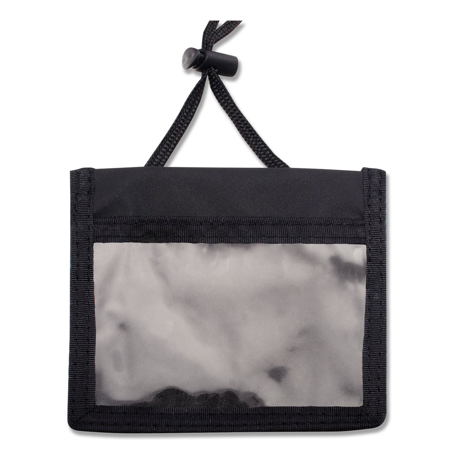 Advantus ID Badge Holders with Convention Neck Pouch, Horizontal, Black/Clear 5" x 4.25" Holder, 2.75" x 4" Insert, 48" Cord, 12/Pack (75452)