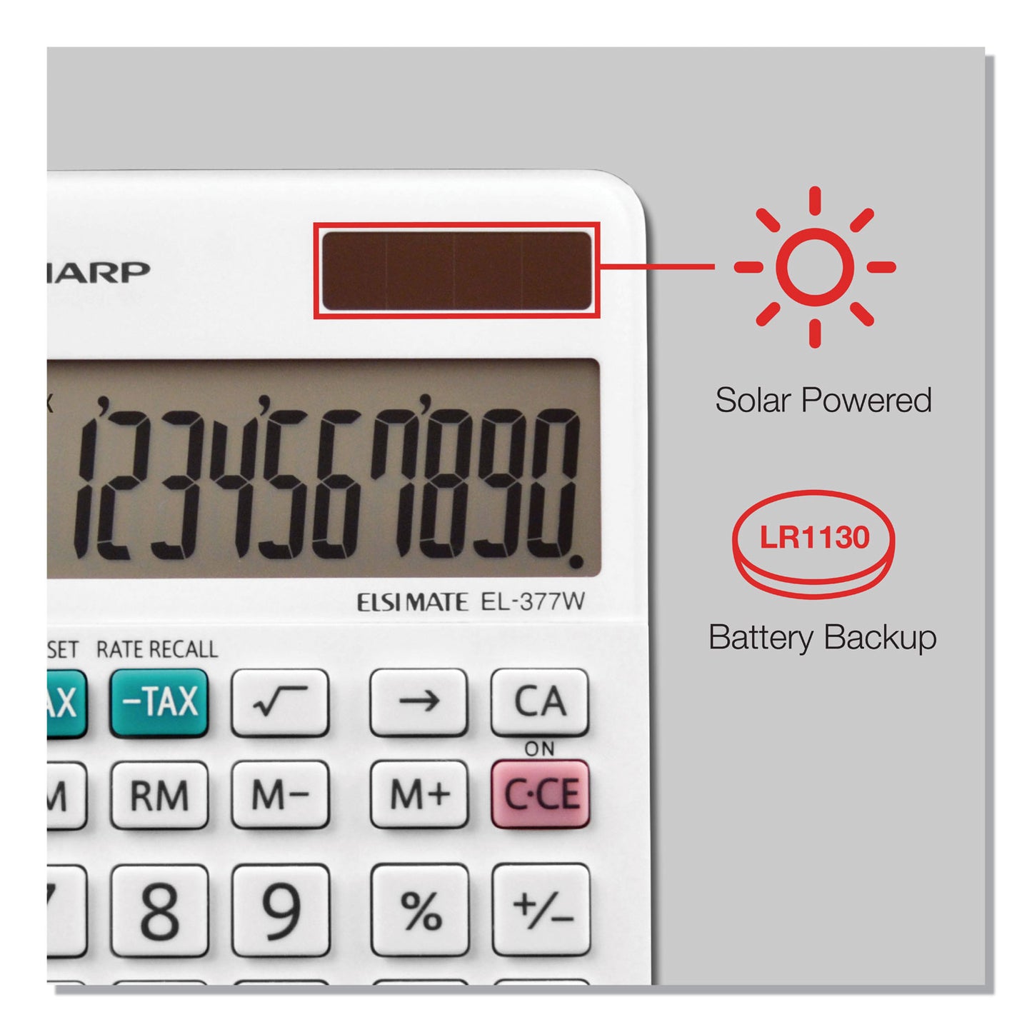 Sharp EL-377WB Large Pocket Calculator, 10-Digit LCD