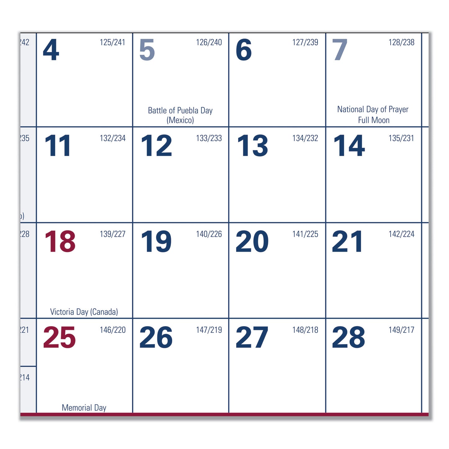 AT-A-GLANCE Erasable Vertical/Horizontal Wall Planner, 32 x 48, White/Blue/Red Sheets, 12-Month (Jan to Dec): 2025 (PM32628)