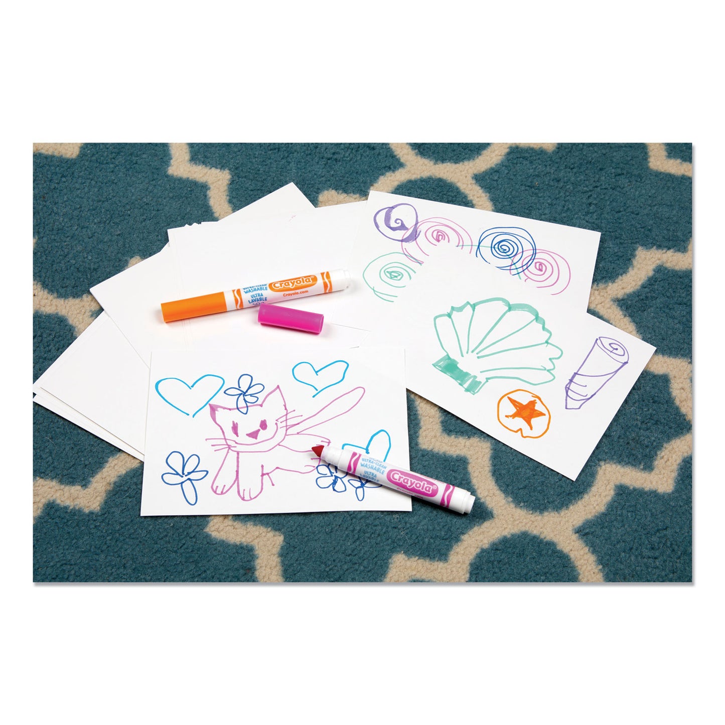 Crayola Ultra-Clean Washable Markers, Broad Bullet Tip, Assorted Colors, 8/Pack (587808)