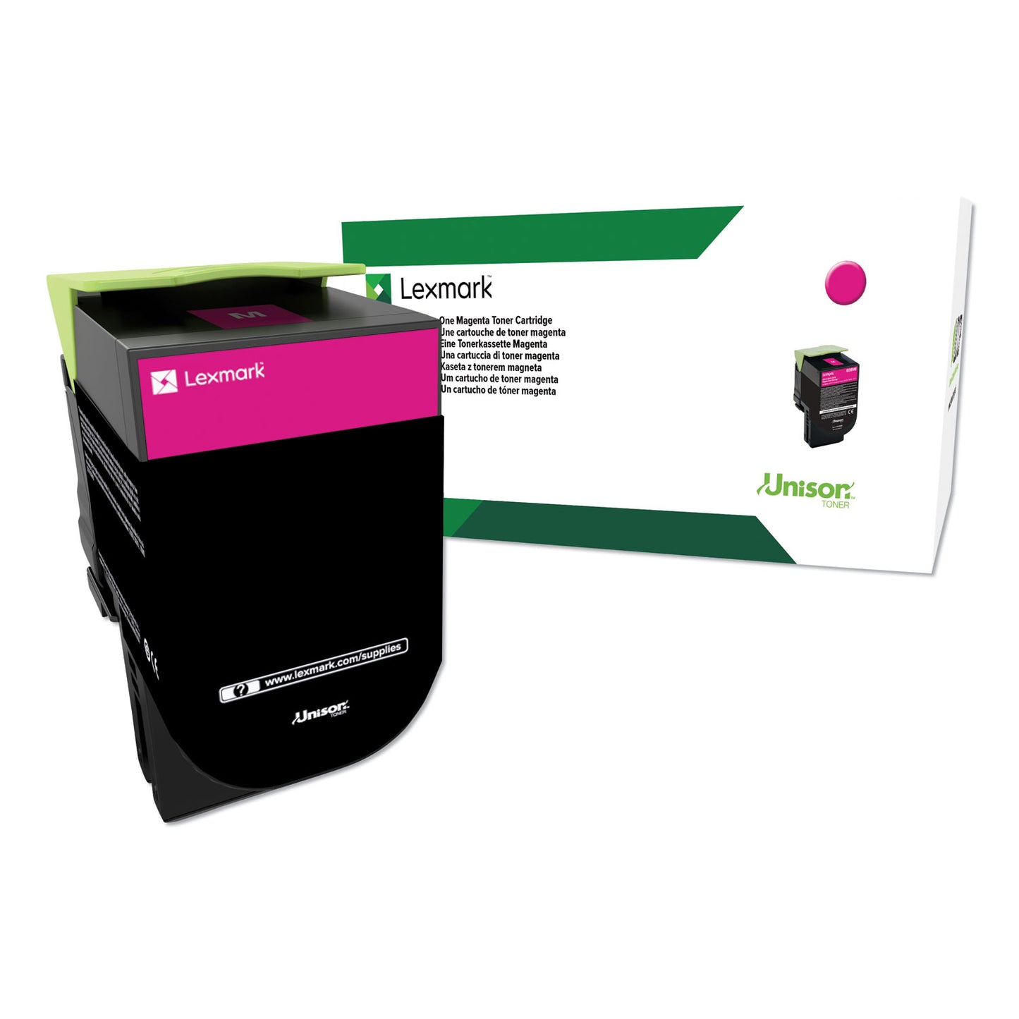 Lexmark 80C1HM0 Return Program High-Yield Toner, 3,000 Page-Yield, Magenta