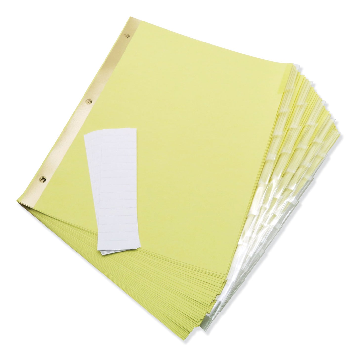 Universal Deluxe Extended Insertable Tab Indexes, 8-Tab, 11 x 8.5, Buff, Clear Tabs, 6 Sets (21877)