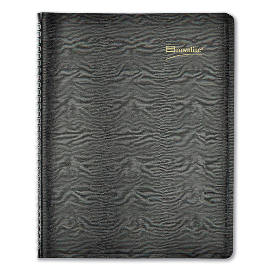 Brownline Essential Collection Weekly Appointment Book in Columnar Format, 11 x 8.5, Black Cover, 12-Month (Jan to Dec): 2025 (CB950BLK)