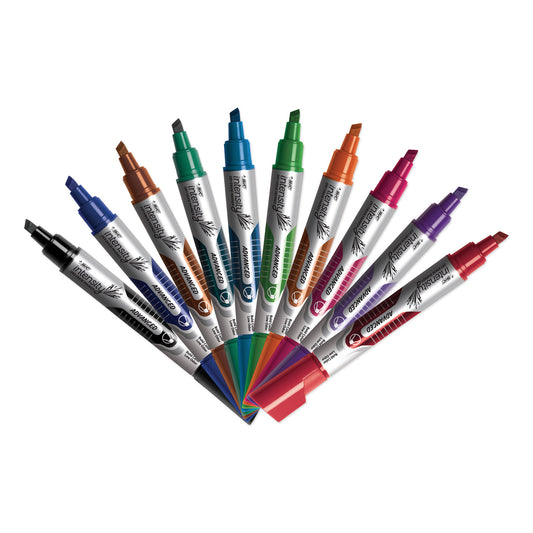 BIC Intensity Advanced Dry Erase Marker, Tank-Style, Broad Chisel Tip, Assorted Colors, Dozen (GELITP121AST)